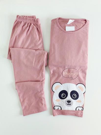 Yumuşacık Kışlık PANDA  Bayan Pijama Takımı - 5465
