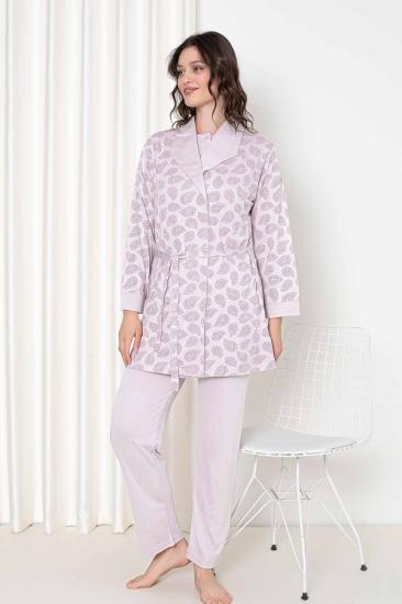 Yaprak Desen Dantel Detay  Sabahlıklı Kadın Pijama irl