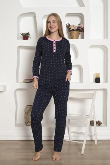 Likralı Fiyonk Desen Bayan Pijama Takımı 2789 İRL1