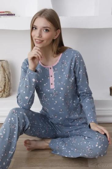 Likralı Çiçek Desen Bayan Pijama Takımı 2789 İRL1